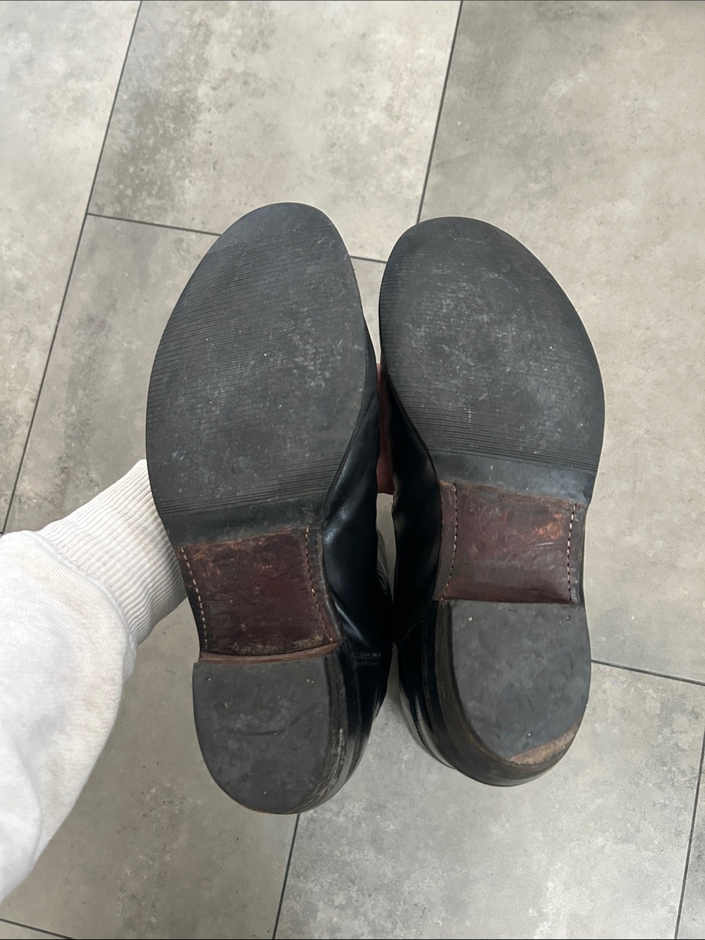 JUSTIN Roper black boots western leather cowboy 9.5 D - Picture 10 of 10